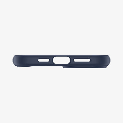 ACS06659 - iPhone 15 Plus Case Ultra Hybrid in navy blue showing the bottom with precise cutouts