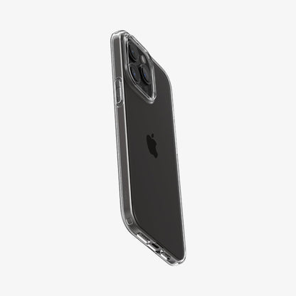 ACS06557 - iPhone 15 Pro Max Case Liquid Crystal in crystal clear showing the back, side and bottom
