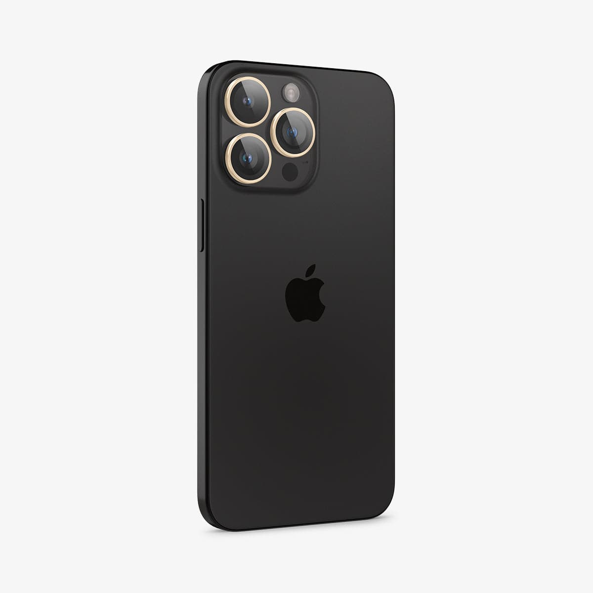 AGL05598 - iPhone 15 Pro / 15 Pro Max Optik Pro Lens Protector in gold showing the back and side
