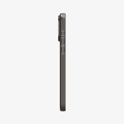 ACS06545 - iPhone 15 Pro Max Case Thin Fit in gunmetal showing the side