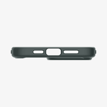 ACS06574 - iPhone 15 Pro Max Case Ultra Hybrid in abyss green showing the bottom