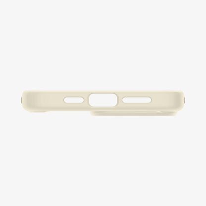ACS06712 - iPhone 15 Pro Case Ultra Hybrid in mute beige showing the bottom with precise cutouts