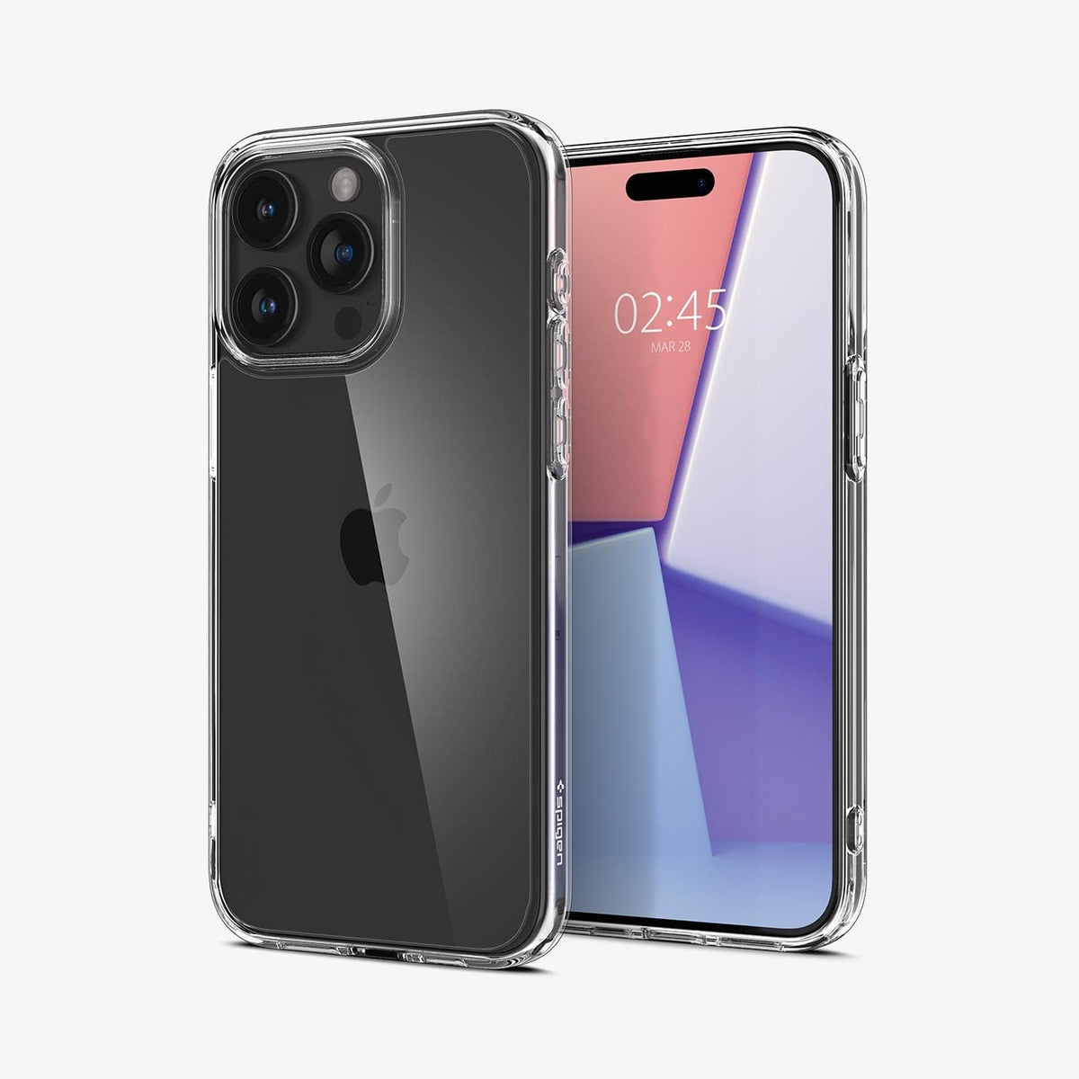 ACS06565 - iPhone 15 Pro Max Case Ultra Hybrid in crystal clear showing the back and front