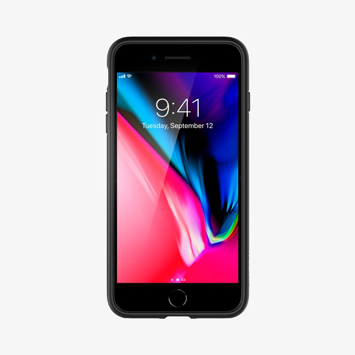 043CS21137 - iPhone 8 Plus Case Ultra Hybrid in Black showing the front