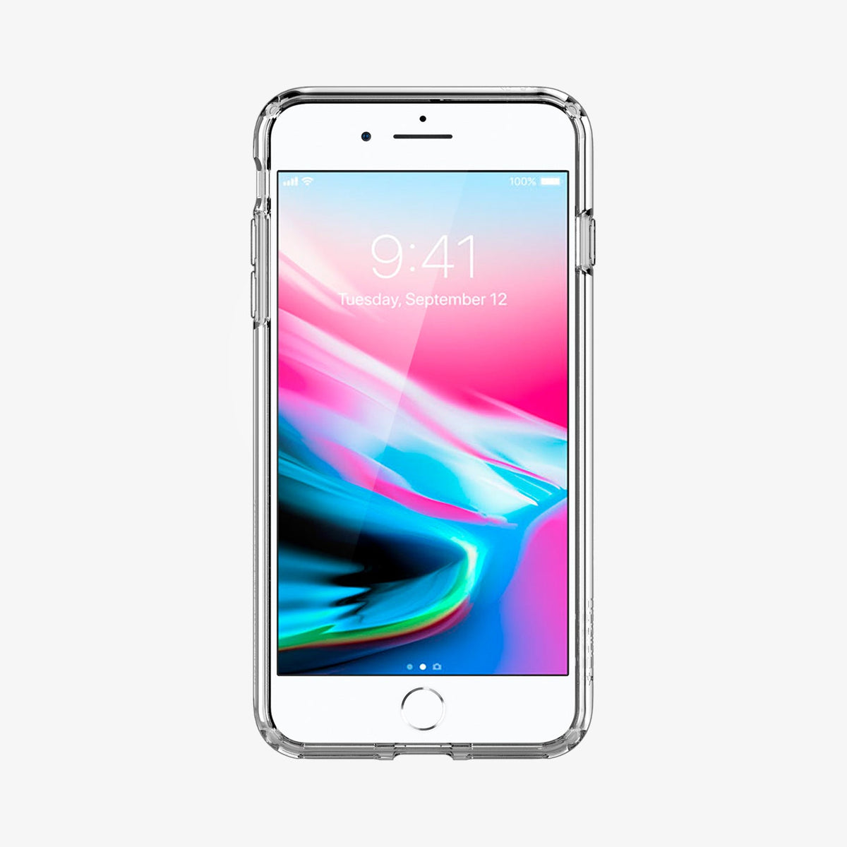 043CS21052 - iPhone 8 Plus Ultra Hybrid in Crystal Clear showing the front