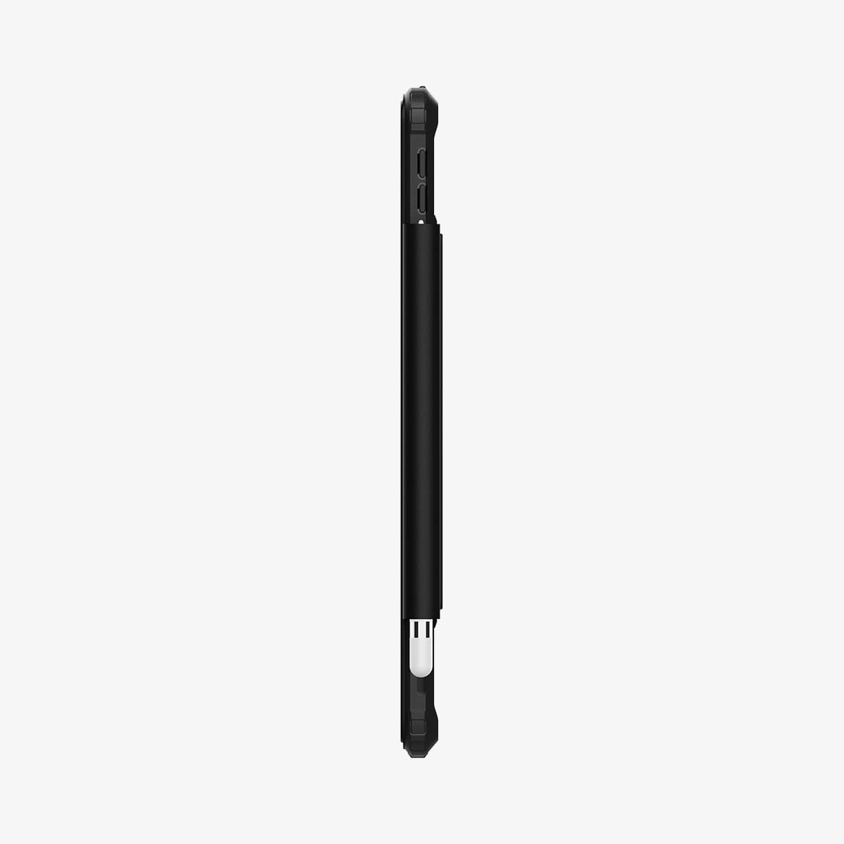 ACS03906 - iPad 10.2" Case Ultra Hybrid Pro in black showing the side with volume controls