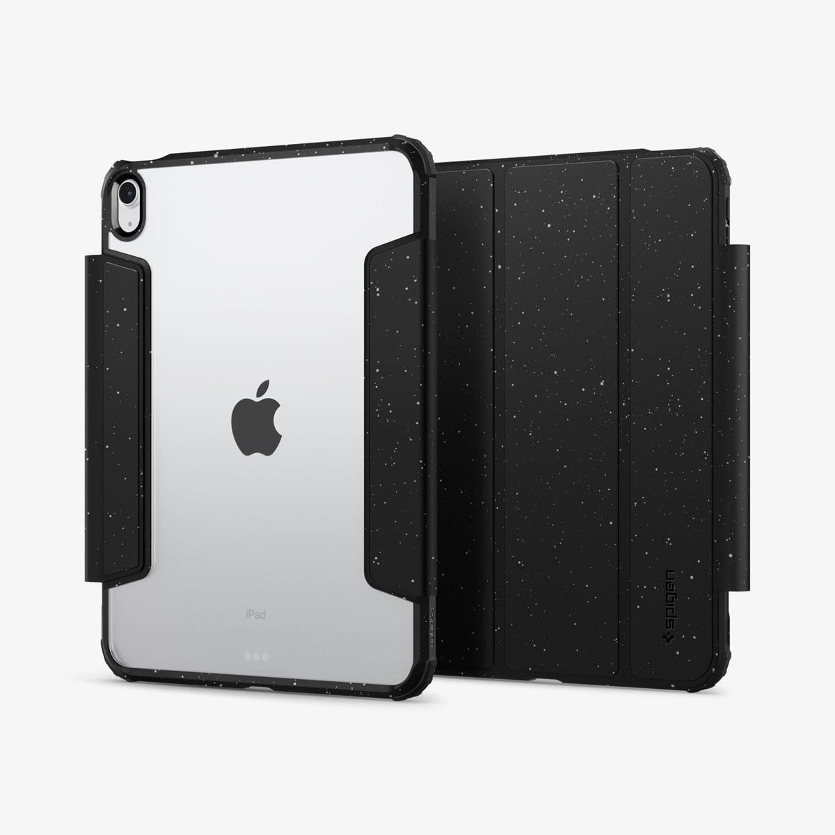 ACS05941 - iPad 10.9" Case Ultra Hybrid Pro in speckled black showing the back and front