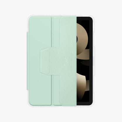 ACS02700 - iPad Air 10.9" (2022 / 2020) Case Ultra Hybrid Pro in green showing the front with cover slightly open