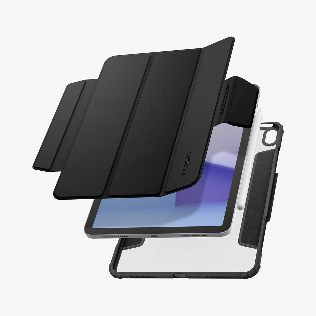 ACS07758 - iPad Air 11-inch (2024) Case Air Skin Pro in Black showing the front and back of case hovering away from device