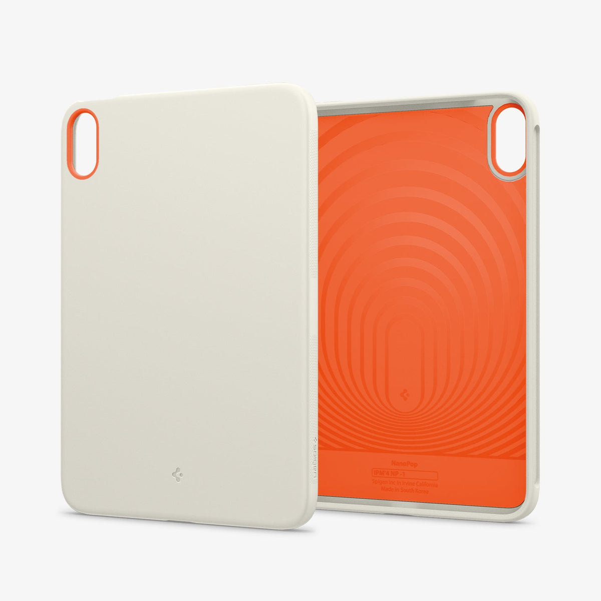 ACS09232 - iPad Mini 7 Case Nano Pop in Orange Beige showing the back, partial inner and sides