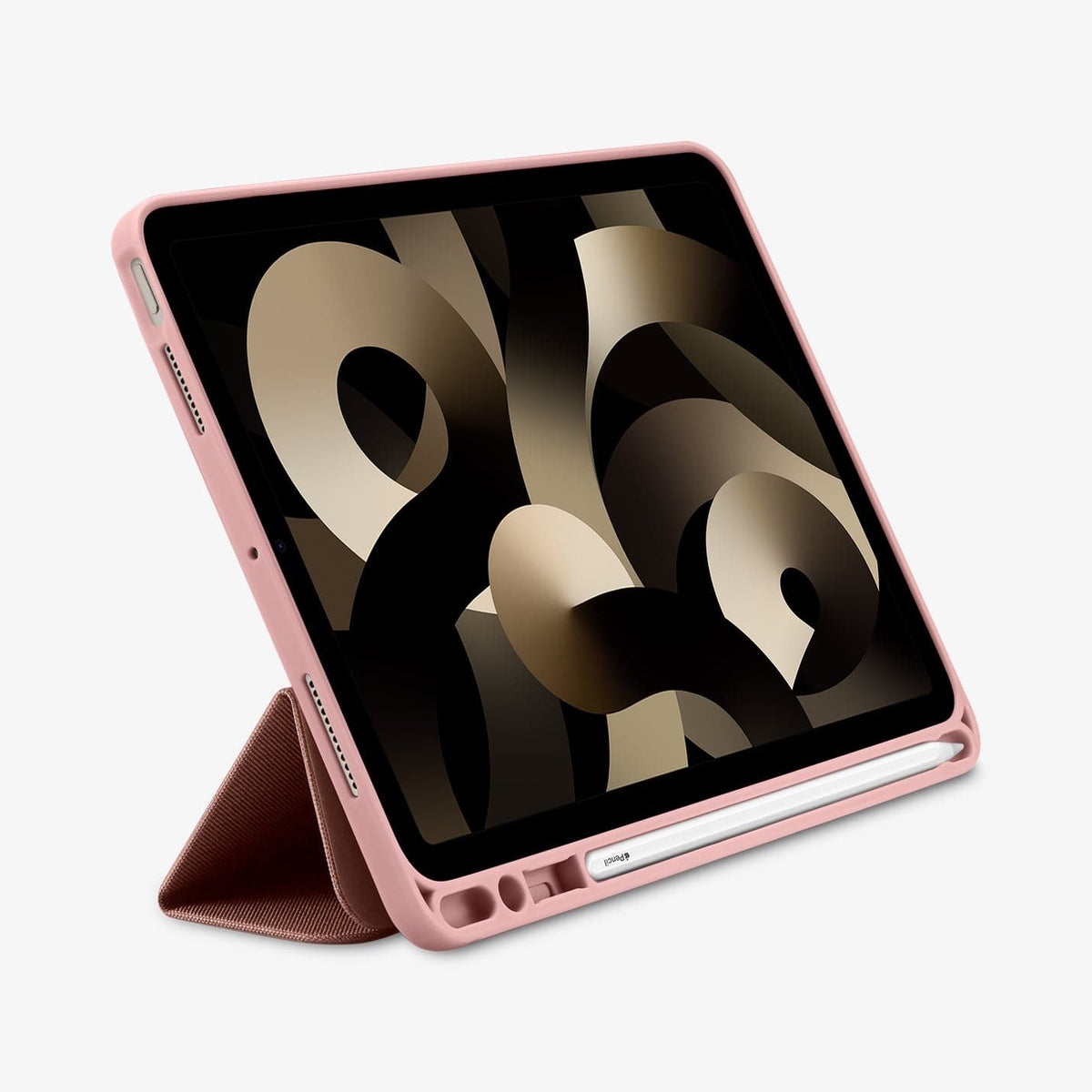 ACS01944 - iPad Air 10.9" Case Urban Fit in rose gold showing the front with device propped up by built in kickstand