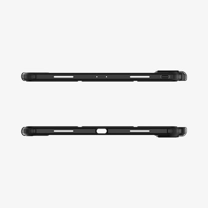 ACS02880 - iPad Pro 12.9"(2022/2021) Case Ultra Hybrid Pro in black showing the top and bottom with precise cutouts