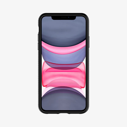 076CS27184 - iPhone 11 Case Liquid Air in matte black showing the front