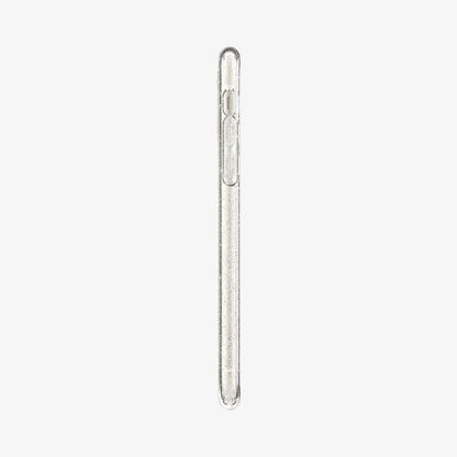 076CS27181 - iPhone 11 Case Liquid Crystal Glitter in crystal quartz showing the side with volume controls