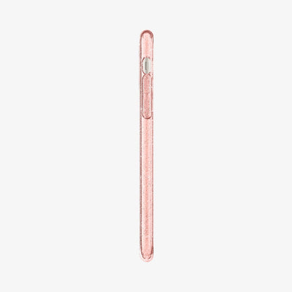 076CS27182 - iPhone 11 Case Liquid Crystal Glitter in rose quartz showing the side with volume controls