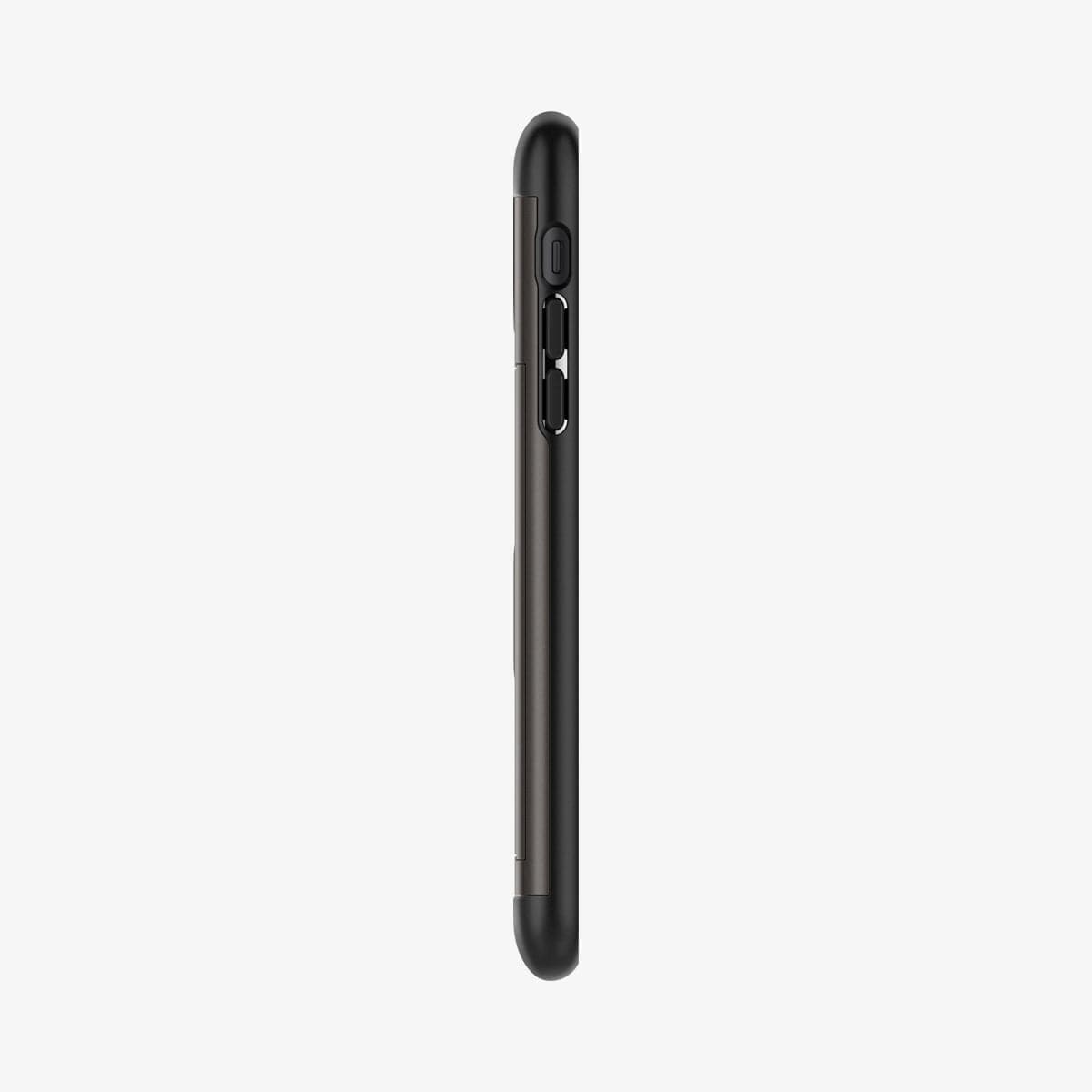 076CS27436 - iPhone 11 Case Slim Armor CS in gunmetal showing the side with volume controls