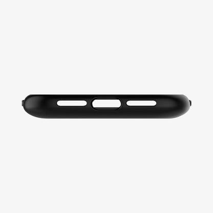 076CS27436 - iPhone 11 Case Slim Armor CS in gunmetal showing the bottom with precise cutouts