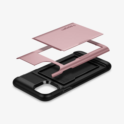 076CS27437 - iPhone 11 Case Slim Armor CS in rose gold showing the multiple layers of case