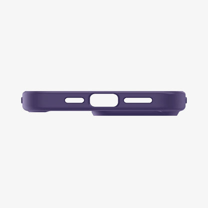 ACS05577 - iPhone 14 Pro Case Ultra Hybrid in deep purple showing the bottom with precise cutouts