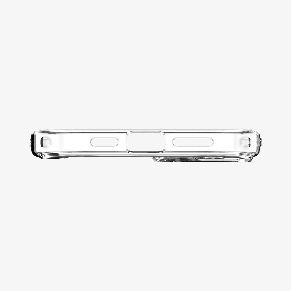ACS04894 - iPhone 14 Plus Case Ultra Hybrid in crystal clear showing the bottom with precise cutouts