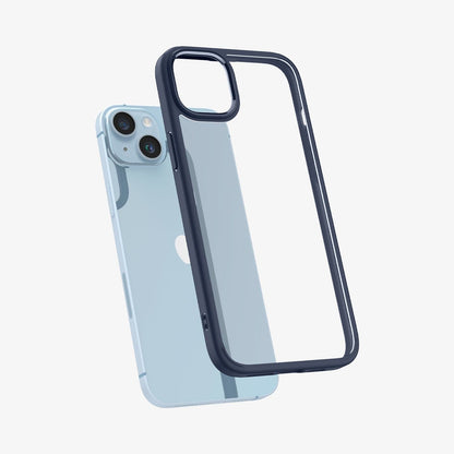 ACS04899 - iPhone 14 Plus Case Ultra Hybrid in navy blue showing the back slightly hovering away from device