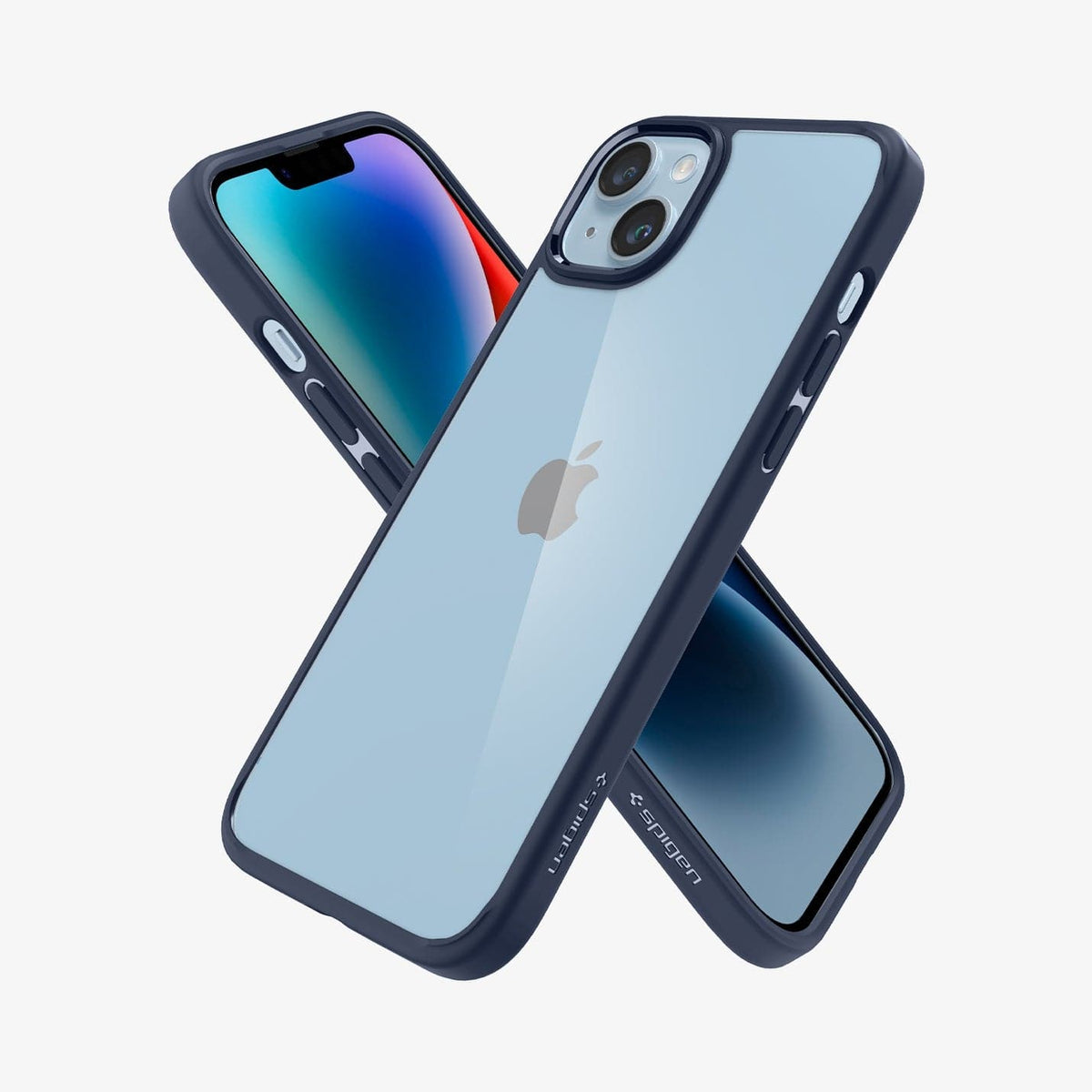 ACS05045 - iPhone 14 Case Ultra Hybrid in navy blue showing the back, sides and front