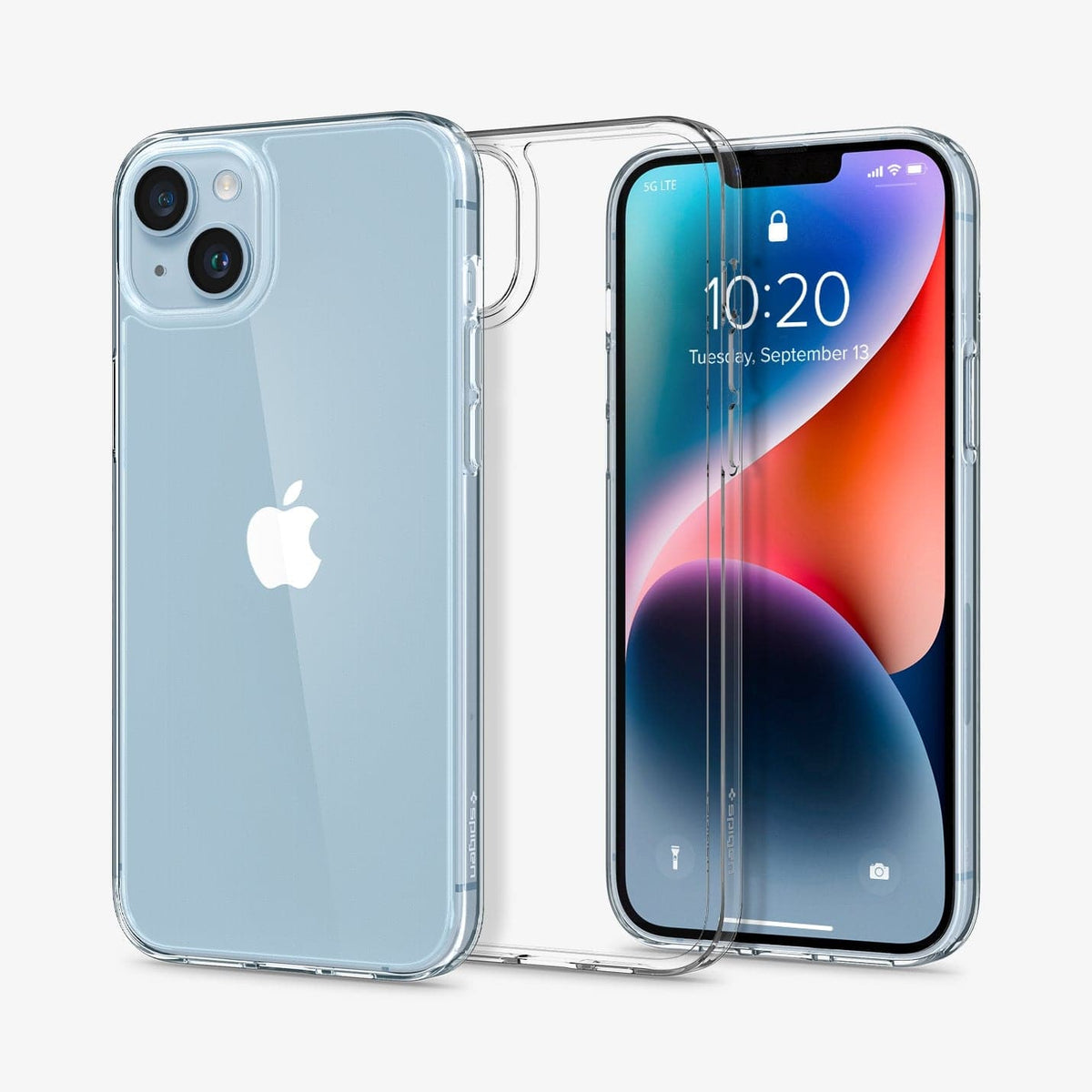 ACS04886 - iPhone 14 Plus Case Air Skin Hybrid in crystal clear showing the back, inside and front