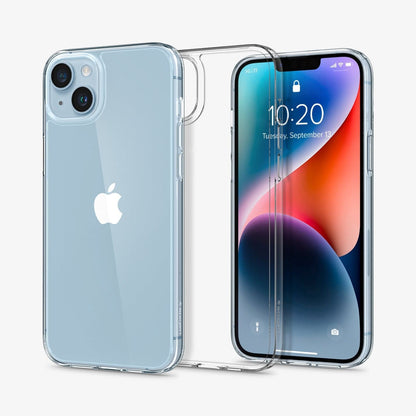 ACS04886 - iPhone 14 Plus Case Air Skin Hybrid in crystal clear showing the back, inside and front