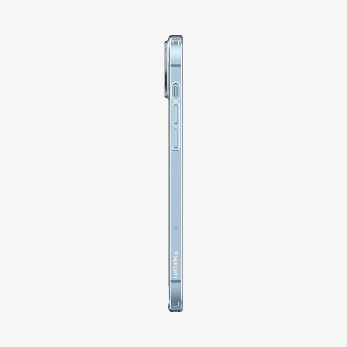 ACS04886 - iPhone 14 Plus Case Air Skin Hybrid in crystal clear showing the side with volume controls