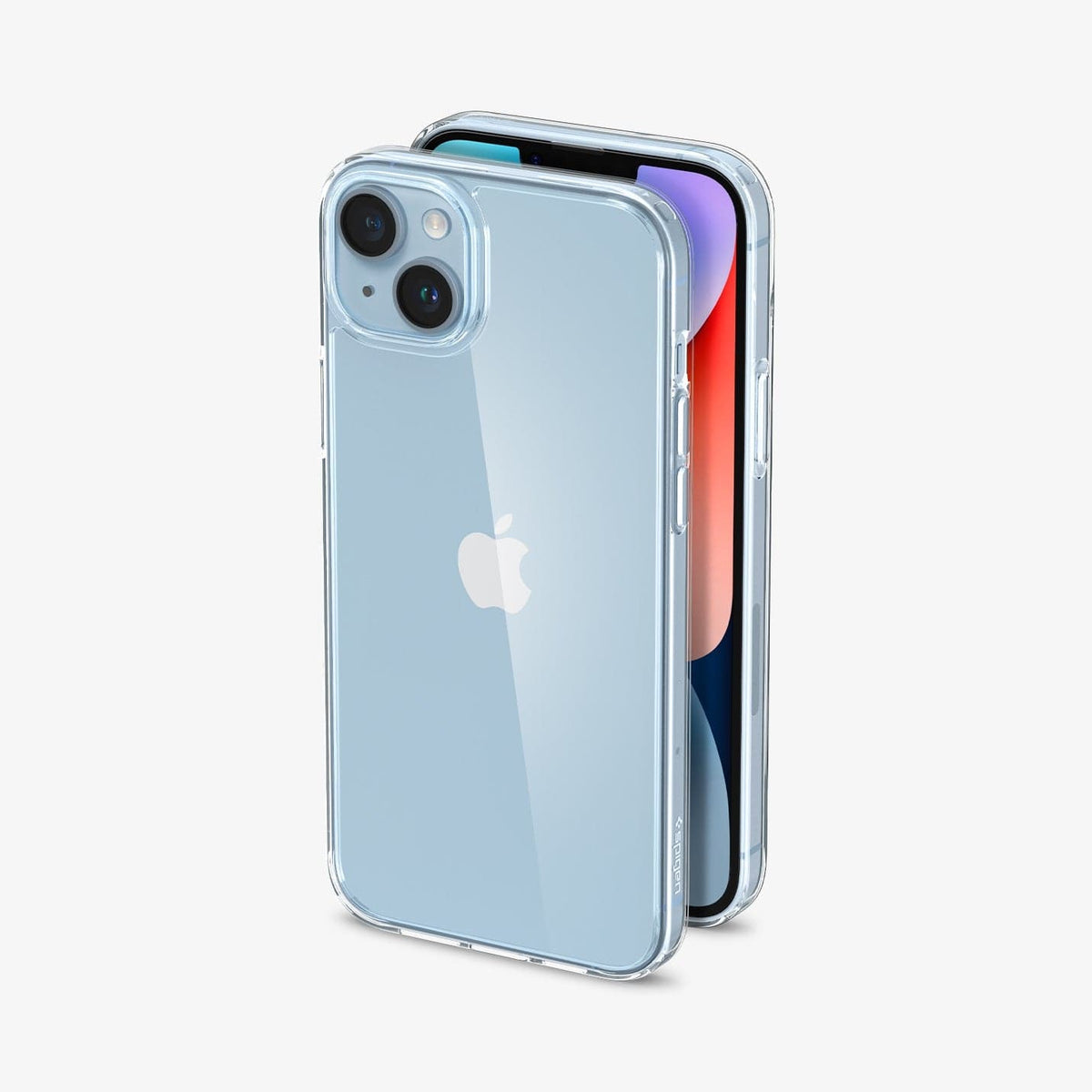 ACS04886 - iPhone 14 Plus Case Air Skin Hybrid in crystal clear showing the sides, back and partial front