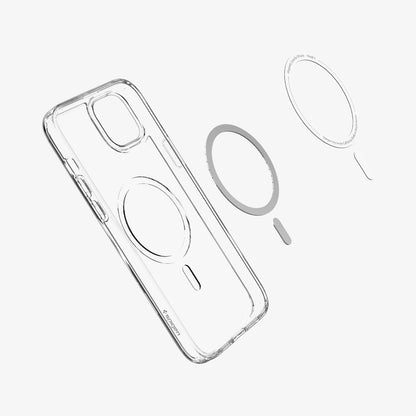 ACS04903 - iPhone 14 Plus Case Ultra Hybrid (MagFit) in black showing the inside with magnetic layers