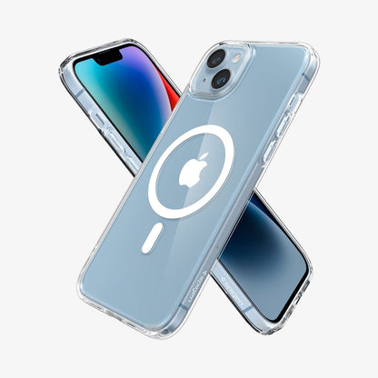 ACS04902 - iPhone 14 Plus Case Ultra Hybrid (MagFit) in white showing the back, sides and front