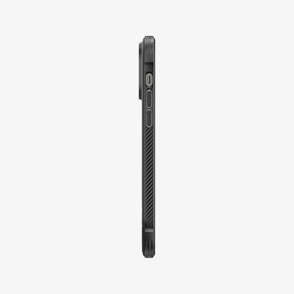 ACS04956 - iPhone 14 Pro Case Rugged Armor (MagFit) in matte black showing the side with volume controls
