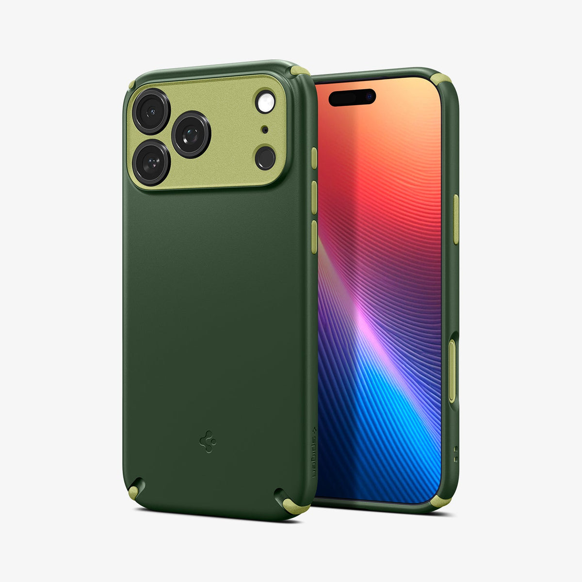 ACS09608 - iPhone 17 Pro Max Nano Pop Hybrid (MagFit) in Avo Green showing the back and front
