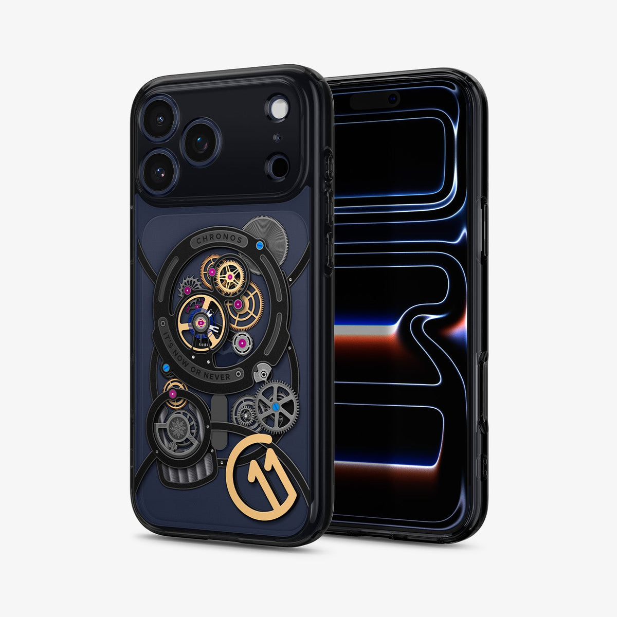 ACS10408 - iPhone 17 Pro Series Case c11 Series Chronos Edition (MagFit) showing the back and front
