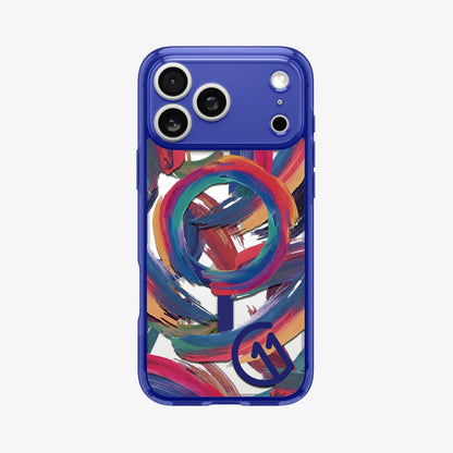 ACS11392 - iPhone 17 Series C11 Palette case showing full back view with abstract brush artwork