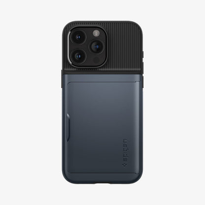 ACS06730 - iPhone 15 Pro Case Slim Armor CS in metal slate showing the back