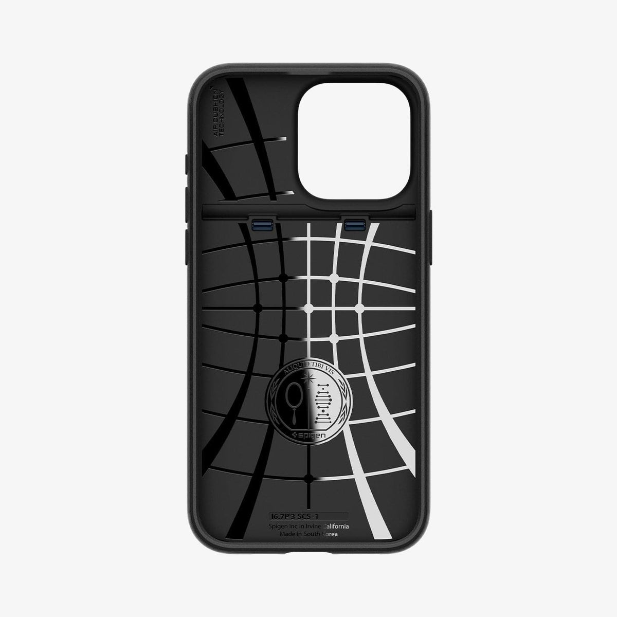 ACS06591 - iPhone 15 Pro Max Case Slim Armor CS in metal slate showing the inside of case