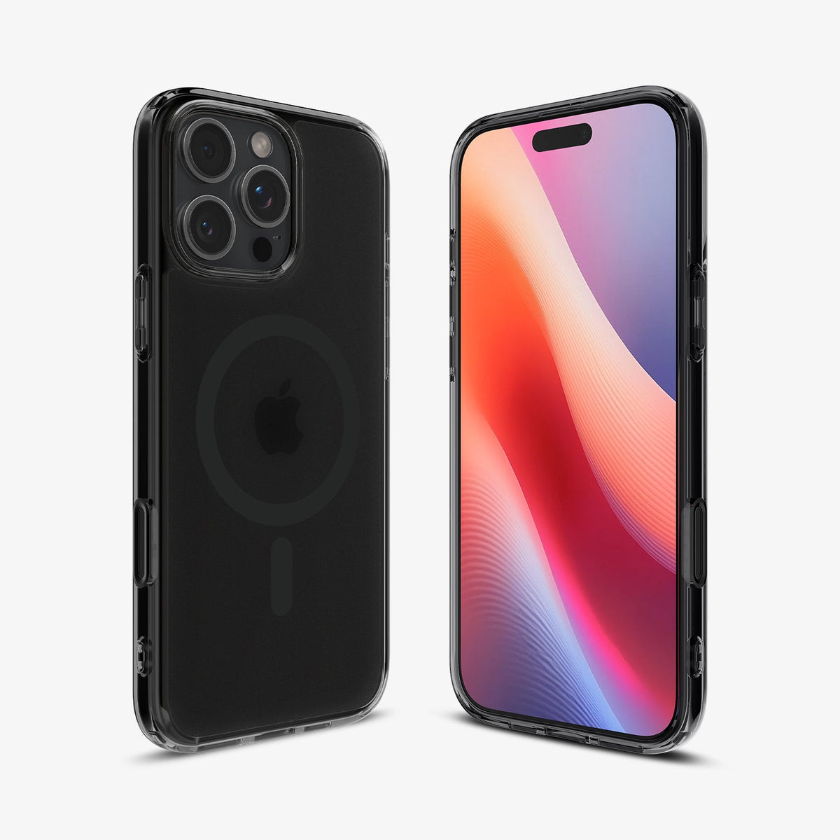 ACS08507 - iPhone 16 Pro Max Case Ultra Hybrid T (MagFit) in Frost Black showing the back, front and sides