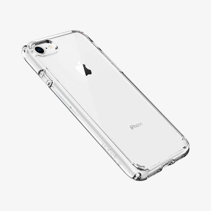 042CS20927 - iPhone 7 Series Ultra Hybrid Case in Crystal Clear showing the back, partial side