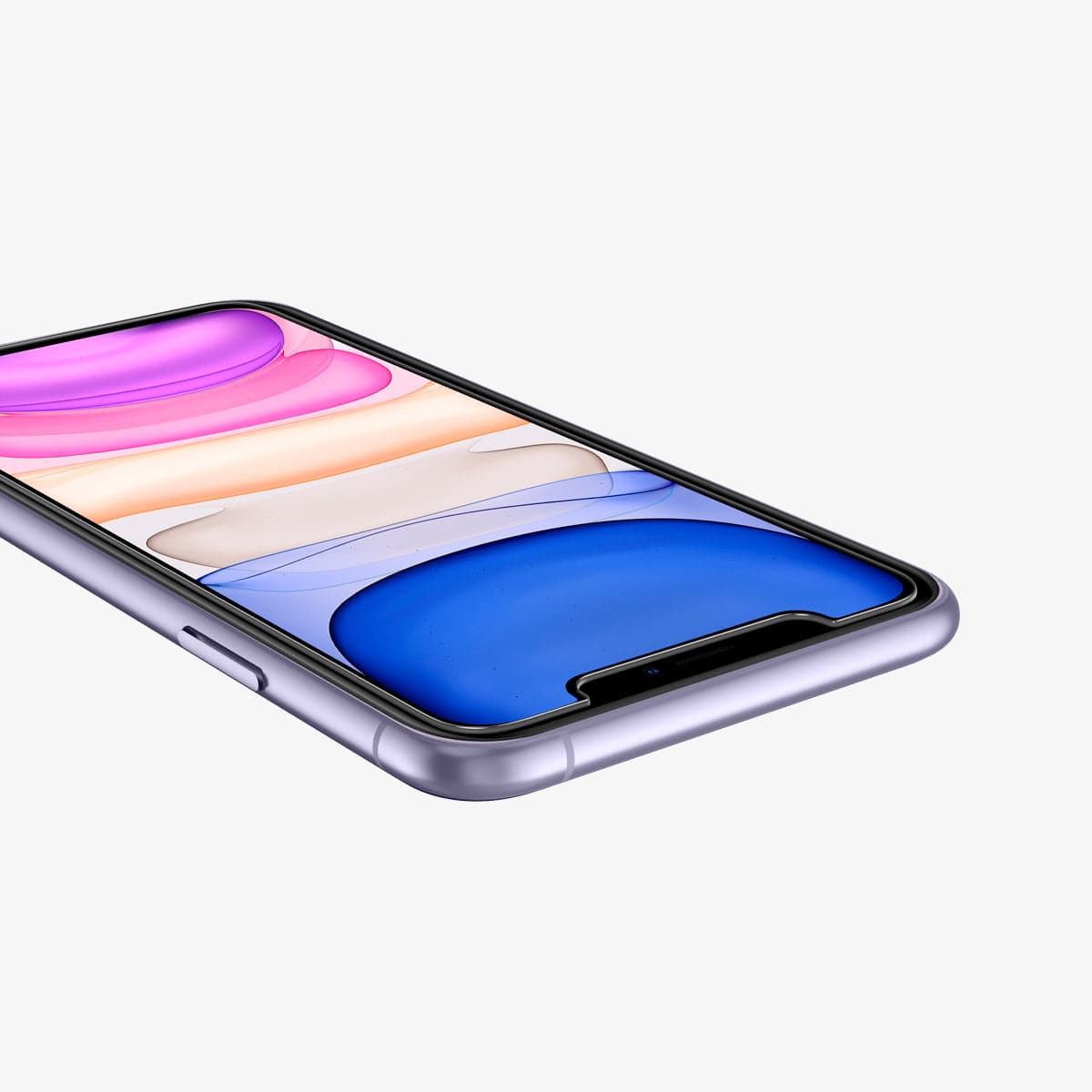 064GL25166 - iPhone 11 Screen Protector GLAS.tR EZ Fit showing the front and side with screen on
