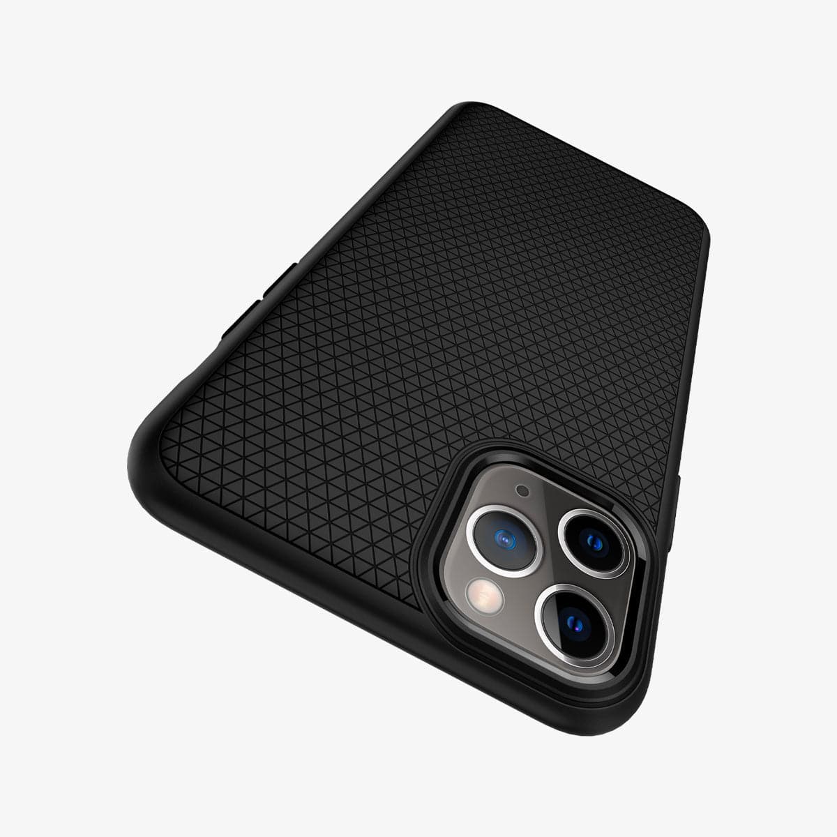 077CS27232 - iPhone 11 Pro Case Liquid Air in matte black showing the back zoomed in to show the fine details