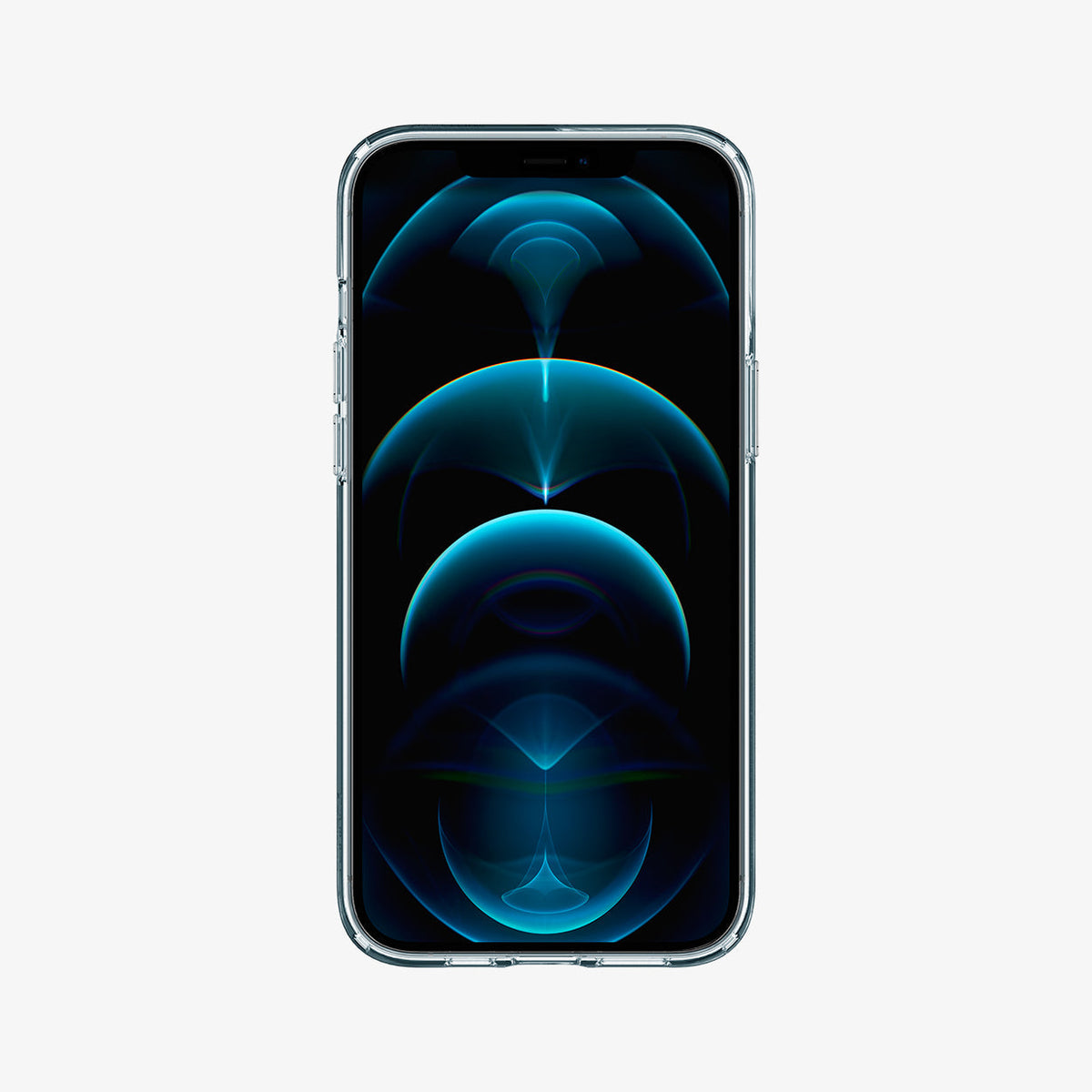ACS01697 - iPhone 12 / 12 Pro Case Liquid Crystal in crystal clear showing the front