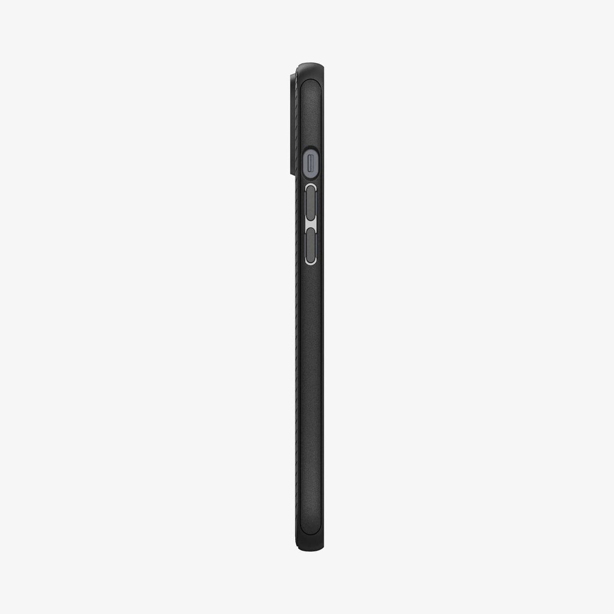 ACS05065 - iPhone 14 Case Mag Armor (MagFit) in matte black showing the side with volume controls