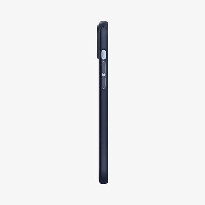 ACS04919 - iPhone 14 Plus Case Mag Armor (MagFit) in navy blue showing the side with volume controls