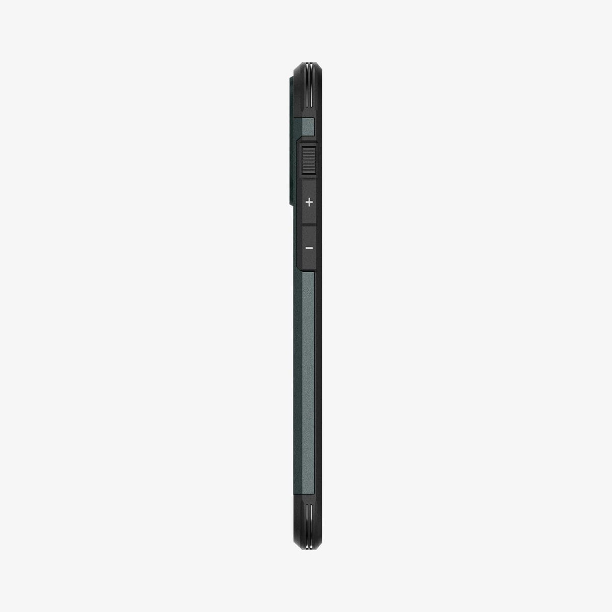 ACS06735 - iPhone 15 Pro Case Tough Armor (MagFit) in abyss green showing the side