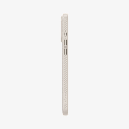 ACS07212 - iPhone 15 Pro Max Case Liquid Air in Natural Titanium showing the side with side buttons