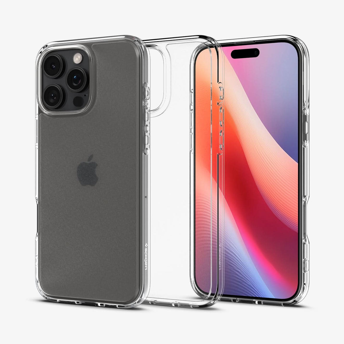 ACS07993 - iPhone 16 Pro Max Case Ultra Hybrid in Frost Clear showing the back, partial sides, inner side and front