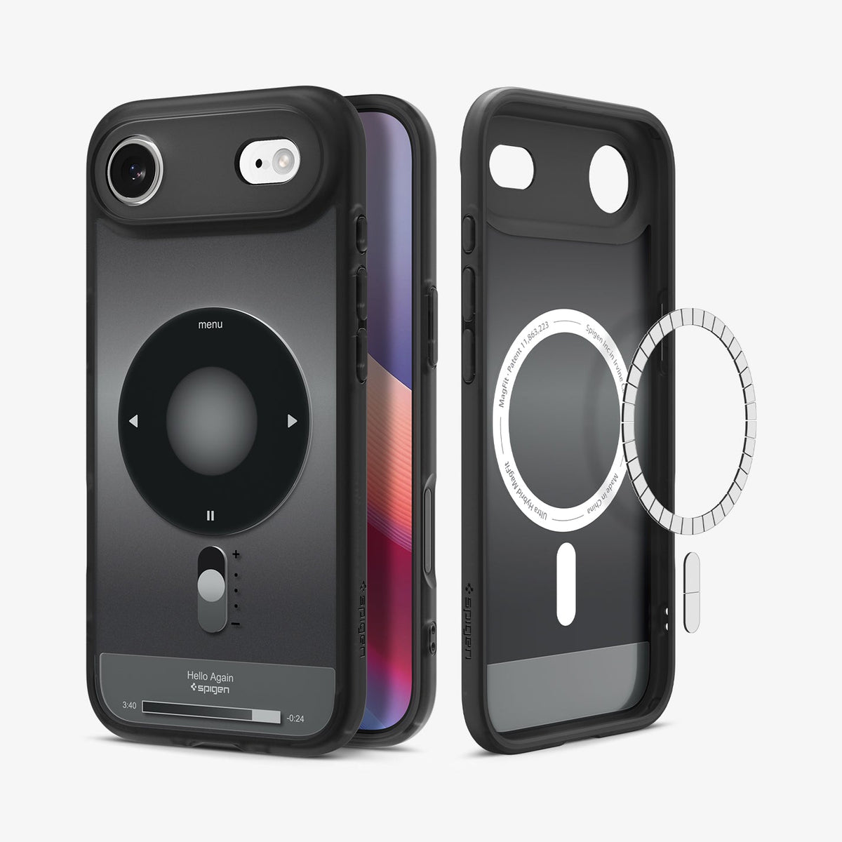 ACS10061 - iPhone 17 Air Ultra Hybrid Classic (MagFit) in Classic Black showing the back, partial inner, partial front and sides