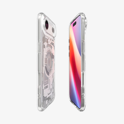 ACS10056 - iPhone 17 Air Ultra Hybrid Zero One (MagFit) in Zero One White showing the partial front, partial back and sides